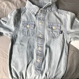 Jean Button Down Onesie